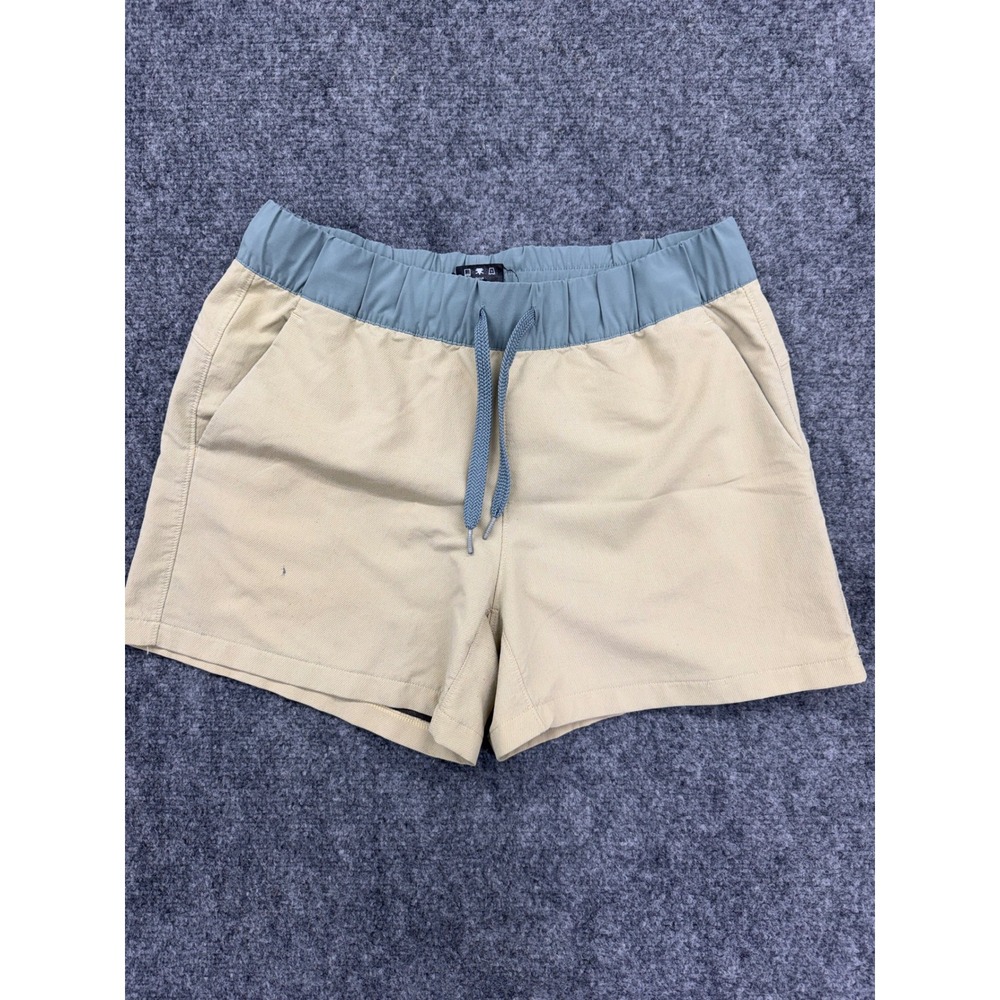 Free Fly Bamboo Charcoal Shorts Tan Blue Large Outdoor Hiking Fishing L